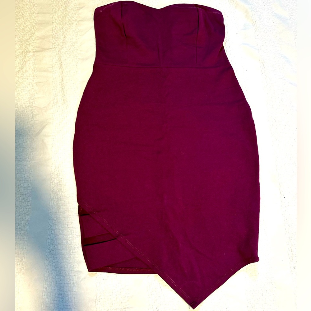 Charlotte Russe Strapless Burgundy Dress